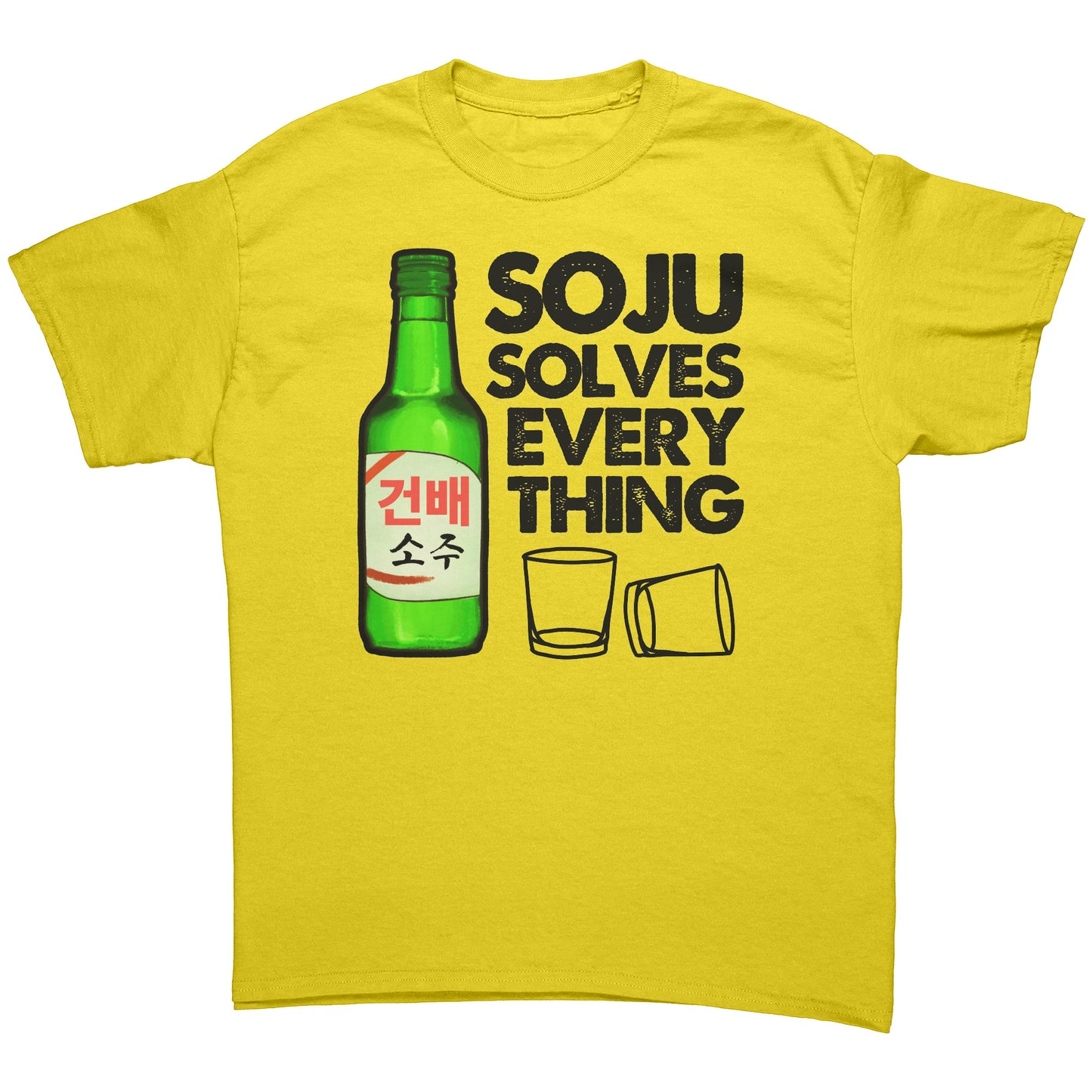 SKT Soju Tees: SOJU SOLVES EVERYTHING Unisex Tee