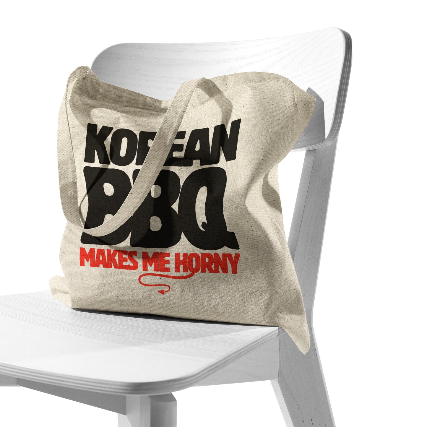 SKT Totes: KOREAN BBQ MAKES ME HORNY Cotton Tote Bag