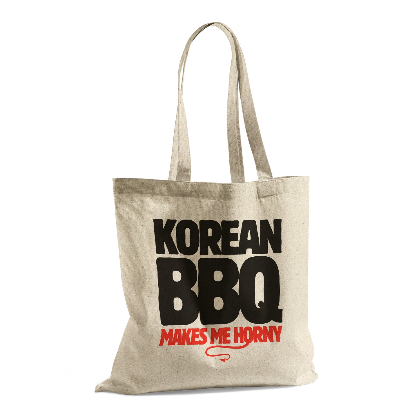 SKT Totes: KOREAN BBQ MAKES ME HORNY Cotton Tote Bag