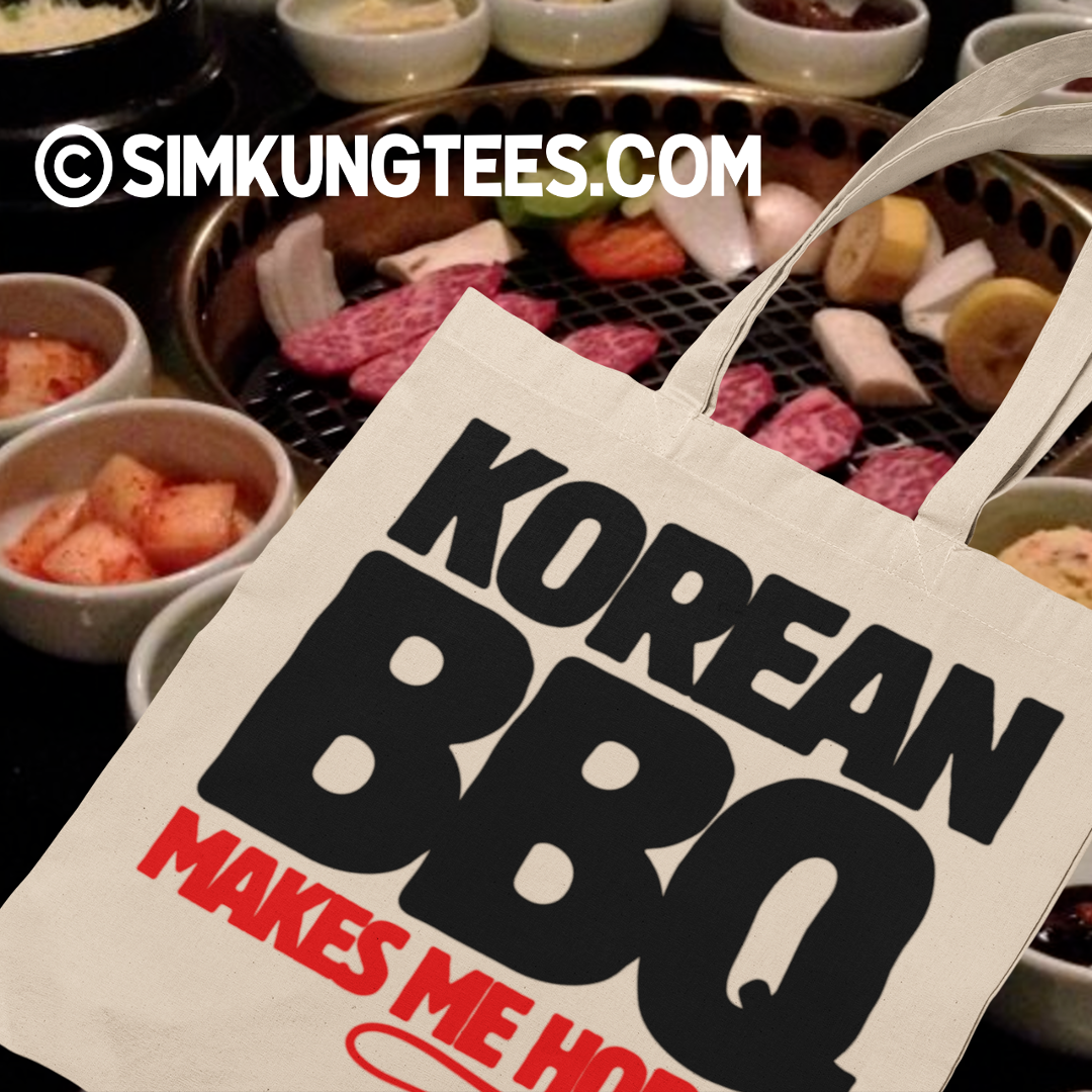 SKT Totes: KOREAN BBQ MAKES ME HORNY Cotton Tote Bag