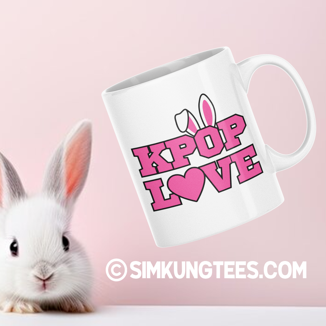 SKT Mugs: KPOP LOVE BUNNY Ceramic Mug