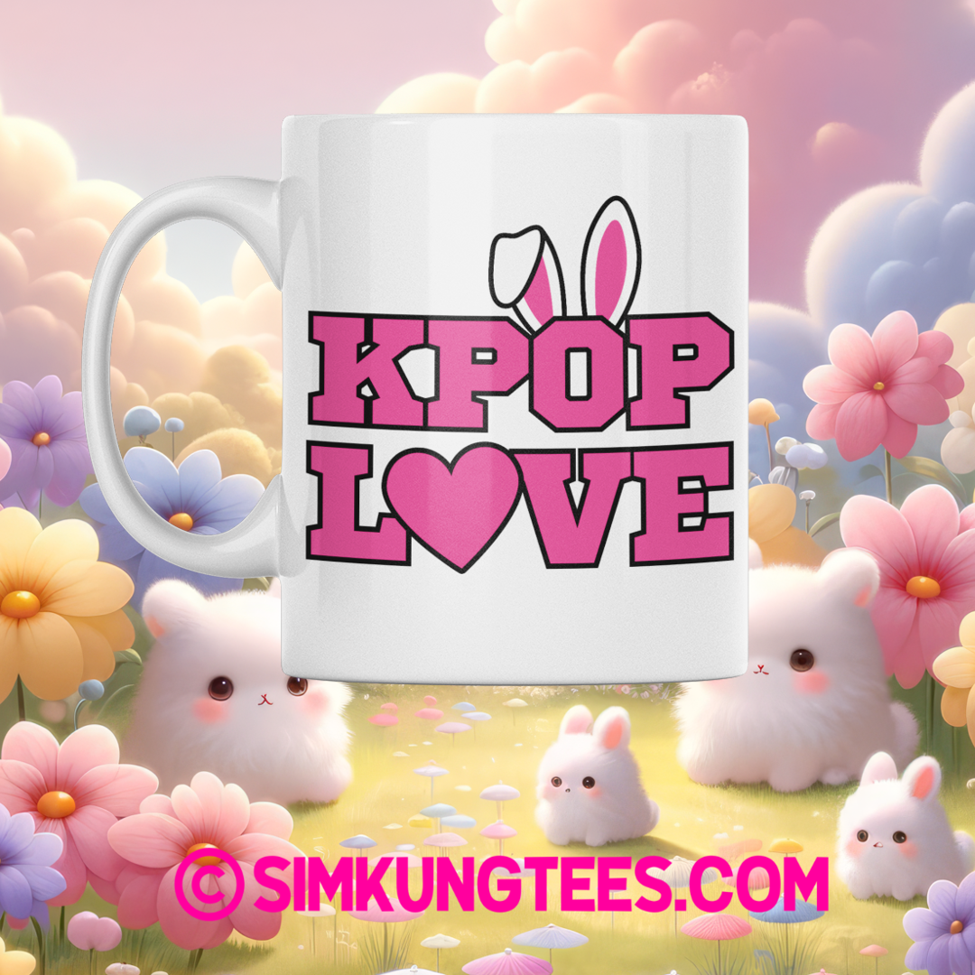 SKT Mugs: KPOP LOVE BUNNY Ceramic Mug