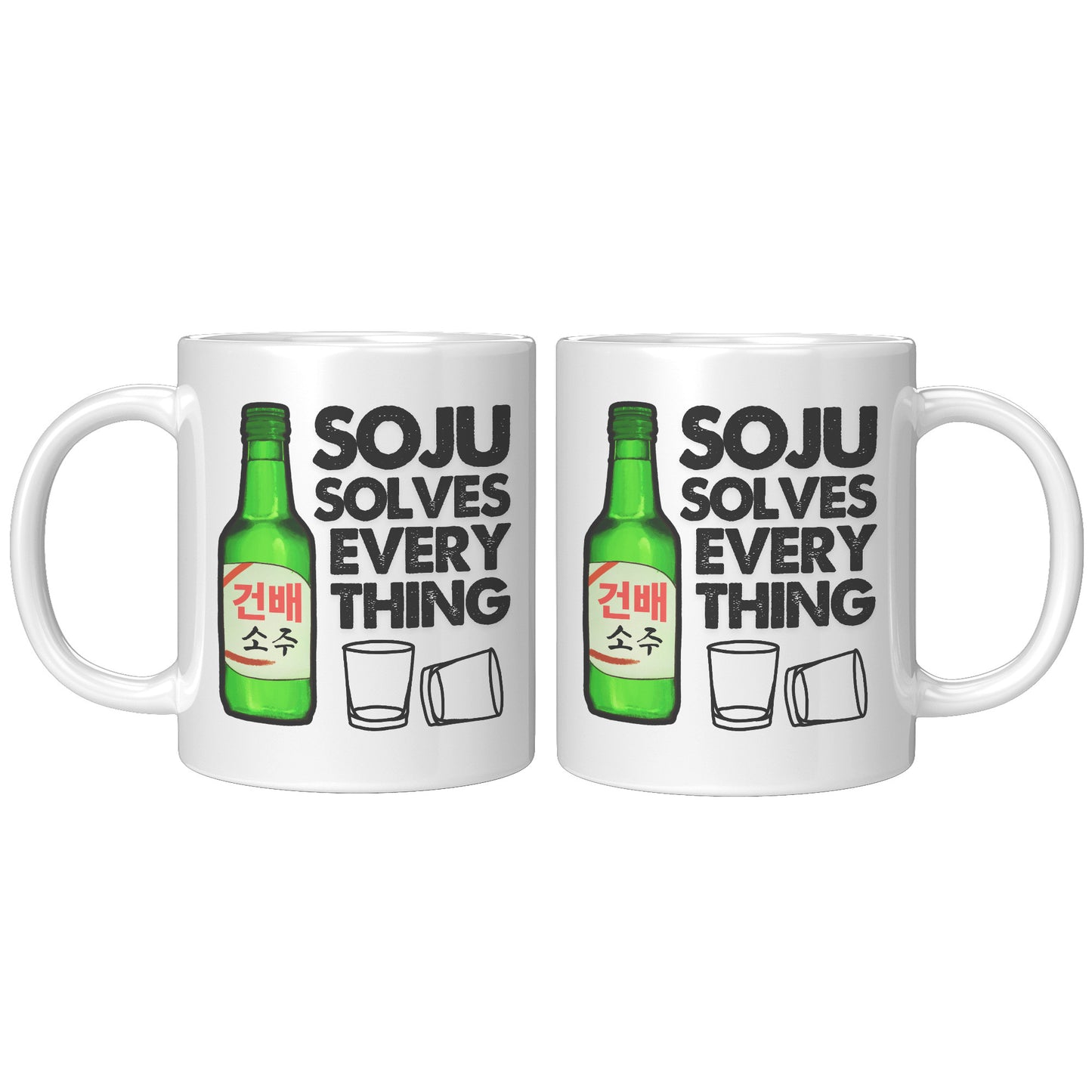 SKT Mugs: SOJU SOLVES EVERYTHING Ceramic Mug